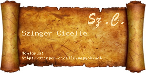 Szinger Cicelle névjegykártya